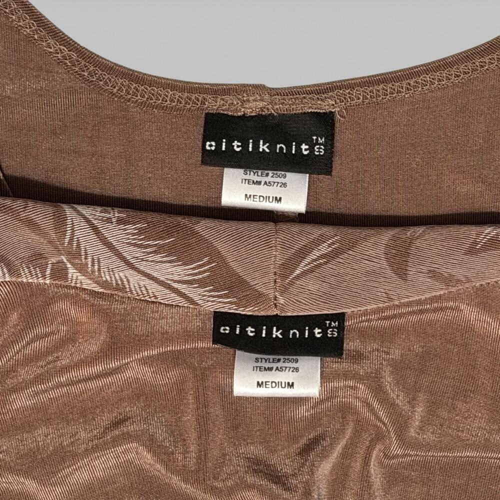 Vintage Citiknits Brown Maxi Dress Jacket Set Size M Jersey Stretch Travel USA - Picture 7 of 9